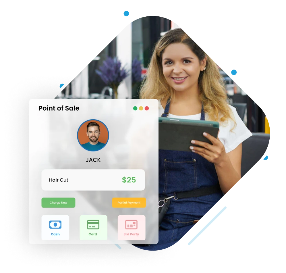 Barbershop software with POS for easy payments