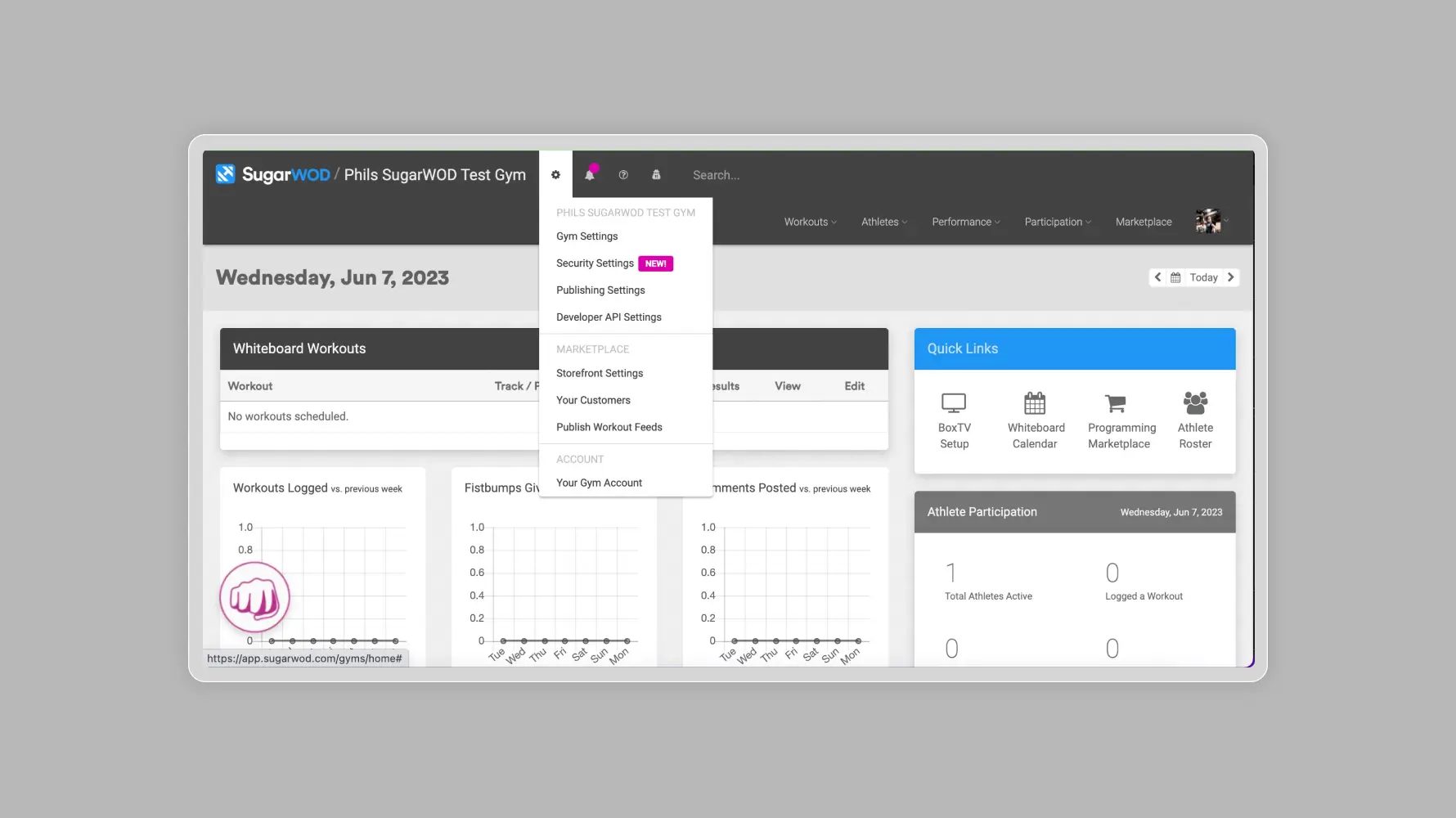 sugarwod Gym Member Management Software