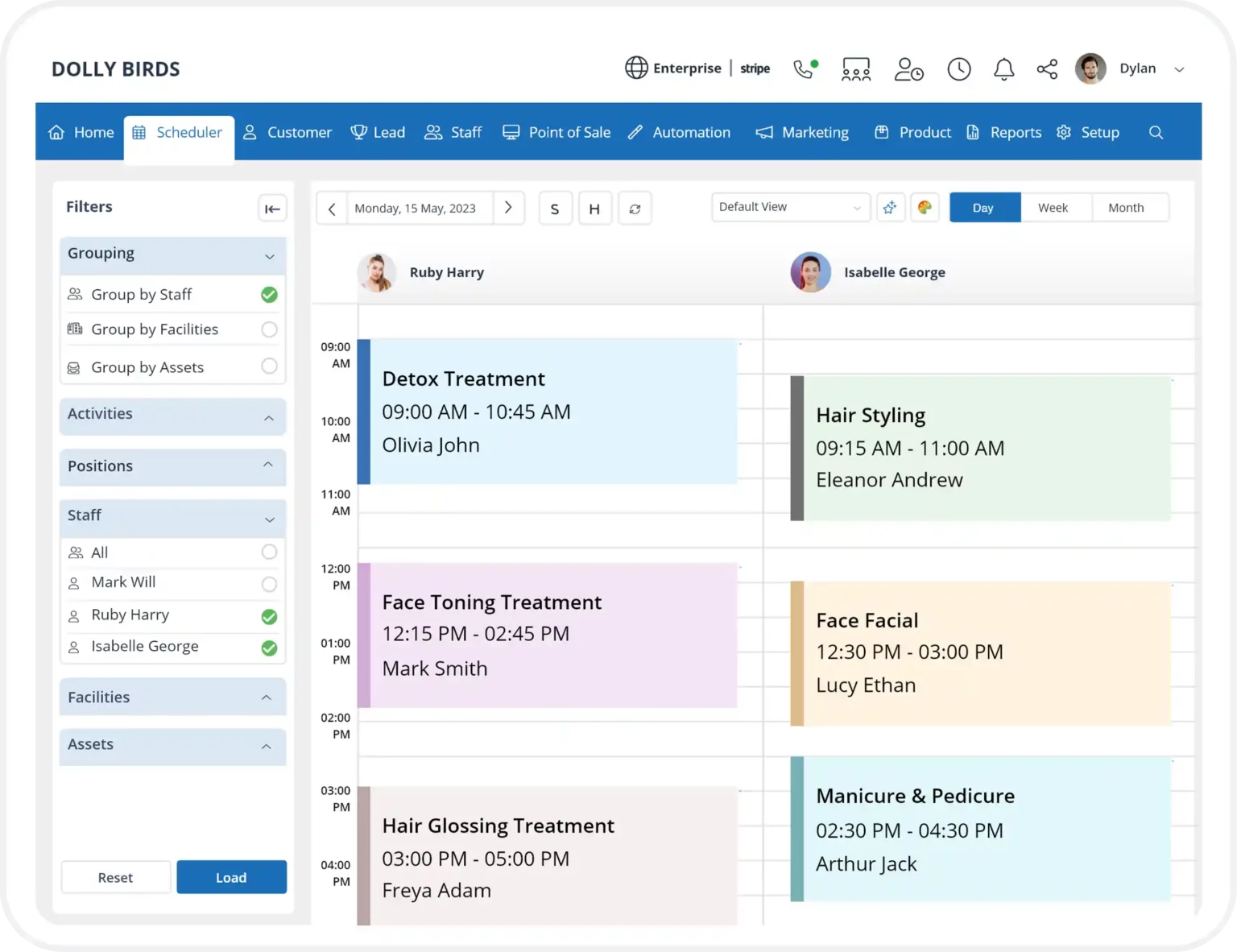 Wellyx salon software to Manage Bookings and Classes with Salon Software using centralized dashboard